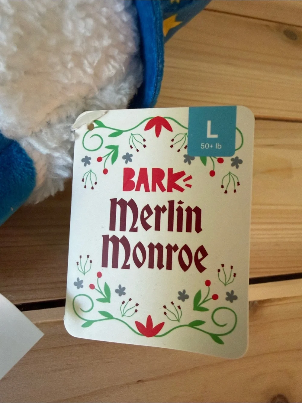 NWT Bark Merlin Monroe Wizard Squeaky and Crinkle Dog Toy